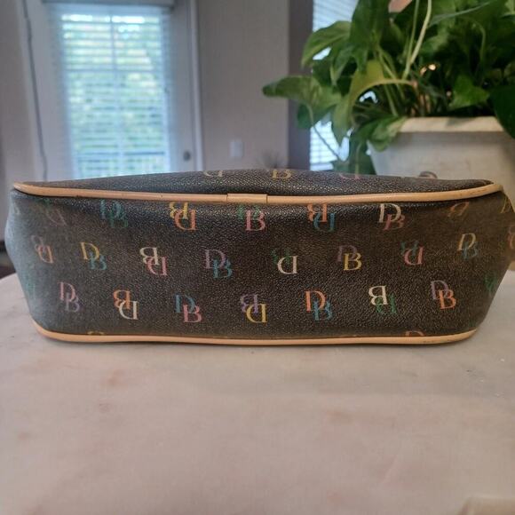 VTG Dooney & Bourke Gray Multicolor Logo Baguette Bag Y2K Barbie - Picture 7 of 16
